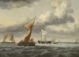Maritime interest by Robert Malcolm, 1875, oil on canvas, sold Aug 2023