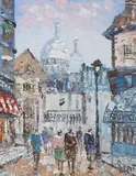 Impressionist by Caroline C. Burnett, oil on board, sold Aug 2023