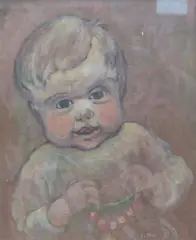 Study of an infant by Horace Mann Livens, oil on canvas, sold Aug 2023