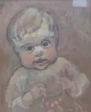 Study of an infant by Horace Mann Livens, oil on canvas, sold Aug 2023