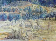 Abstract by Avner Moriah, oil on canvas, sold Jul 2023
