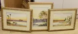 Mid 20th century set of three watercolours by T. W. Atkinson, watercolor, offered Jul 2023