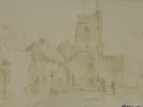 Sepia by Edward Wesson, watercolour, offered Jul 2023