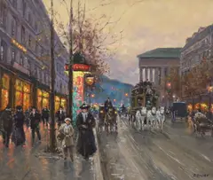Boulevard des Capucines by Émile Boyer, Oil on canvas, Boulevard des Capucines, signed, sold Jul 2023