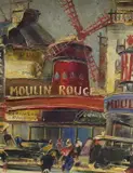 Moulin Rouge by Maurice Legendre, oil on board, sold Jul 2023
