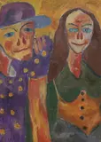 Two Figures by Brent Noakes, 1970, oil on canvas, offered Jul 2023
