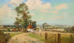 Kentish landscape by Marcus Ford, oil on canvas, sold Jul 2023