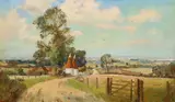 Kentish landscape by Marcus Ford, oil on canvas, sold Jul 2023