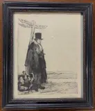 To Salhouse, To Kelling, To Holt by Edward Gillett Frank, etching, sold Nov 2023