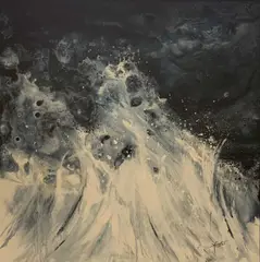 Creation by Hilary Carter, acrylic on canvas, sold Nov 2023