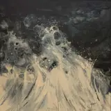 Creation by Hilary Carter, acrylic on canvas, sold Nov 2023