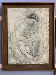 Mother and Child by Dorothy Morton, oil on canvas, sold Nov 2023