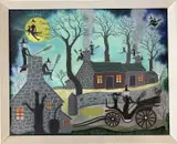 Witches by Molley McCann, 1976, oil on board, sold Nov 2023
