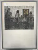 Watch with Mother by Joan Bevan, mixed media, offered Nov 2023