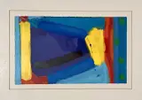 Yellow Sway Cerulean Chevrons by Antony Frost, 2001, acrylic, sold Nov 2023