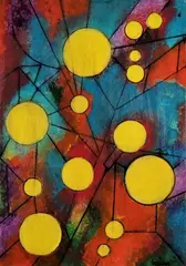 Orbs by Lesley Doswell, 2022, Acrylic on canvas, sold Nov 2023