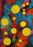 Orbs by Lesley Doswell, 2022, Acrylic on canvas, sold Nov 2023