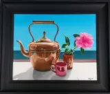 Copper Kettle by Janine Wing, Acrylic on board, sold Nov 2023