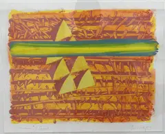 Pyramids of Sand by John Loker, oil on paper, offered Nov 2023