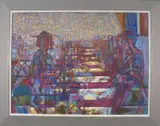 Conversation by Margaret Dean, 2008, Oil on canvas laid on board, sold Nov 2023