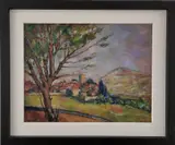 View of Greolieres by David Gainford, Oil on canvas, offered Nov 2023