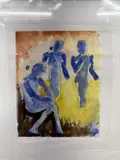 One seated by Josef Herman, watercolour on paper, sold Nov 2023