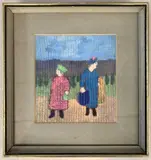 People by Joan Bevan, pastel on paper, sold Nov 2023