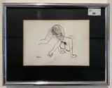 Erotica pen and ink on paper by Hans Bellmer, ink on paper, sold Nov 2023