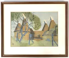 Initialed lower right by Dorothy Morton, Linocut, initialed lower right, sold Nov 2023