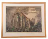 Dorchester Abbey by John Piper, lithograph, sold Nov 2023