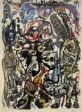Sonrieron Extrañdos by Antonio Saura Atarés, screenprint, sold Nov 2023