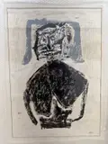 Untitled by Antonio Saura Atarés, screenprint, sold Nov 2023