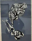 Aquella trade al verse en el espejo by Antonio Saura Atarés, screenprint, sold Nov 2023