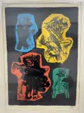 Untitled by Antonio Saura Atarés, screenprint, sold Nov 2023