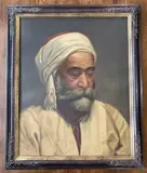 Middle Eastern man bust portrait by William Henry Longmaid, oil on canvas, sold Oct 2023