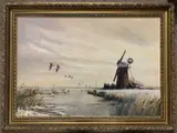 Broadland in Winter by Arthur A.Pank, oil on board, offered Oct 2023