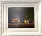 Still life study of a tankard by Hans Habraken, oil on board, sold Oct 2023