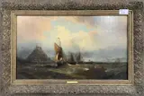 Shipping scene by William Thornely, oil on canvas, sold Oct 2023