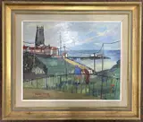 Golf players at Cromer by Muriel Inwood, oil on board, sold Oct 2023