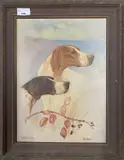 Pointers heads study by H. Hawthorn, oil on canvas, sold Oct 2023