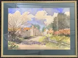 Sporle Road near Swaffham by Ian King, watercolour, sold Oct 2023