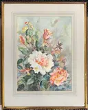 Still life study of roses by Fay Longhurst Murphy, watercolour, offered Oct 2023