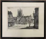 Bungay, Market Place by Henry James Starling, etching, sold Oct 2023