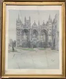 Peterborough Cathedral by Cecil Aldin, lithograph, offered Oct 2023
