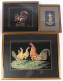 Ginger Breasted Reds, Squirrel and Goblin, Three scraper board pictures, inscribed and signed, largest 22 x 32cm (3) nb by Barry Robertson, sculpture, sold Dec 2025