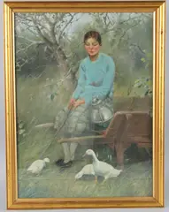 Channel Island Interest `Lilian`portrait of a young lady by Arthur Royce Bradbury, 1927, oil on board, sold Nov 2025
