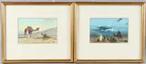 Middle Eastern scenes, pair of watercolours, both signed with a monogram, 9 x 13.5cm (2) by Edwin Lord Weeks, watercolor, offered Nov 2025
