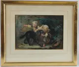 The Happy Trio by Marth Darley Mutrie, watercolour, offered Nov 2025