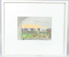 Townscape view from a window by Danny Markey, watercolour, offered Nov 2025