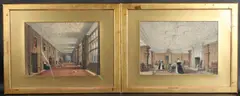 Stately home interiors, two chromolithographs, 29 x 42cm and 29 x 41cm by Joseph Nash, print (other), offered Nov 2025